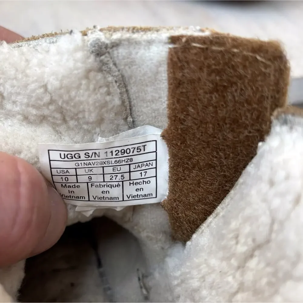 Ugg Keelan Kids Childrens Tan Leather Shearling Lined Boots US Size 10